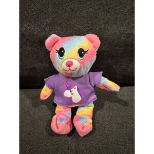 Build A Bear BAB Mini Rainbow Bear in Unicorn Shirt 6" Plush